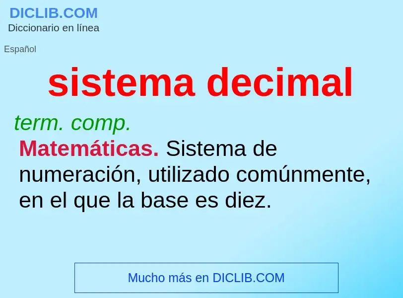 What is sistema decimal - definition