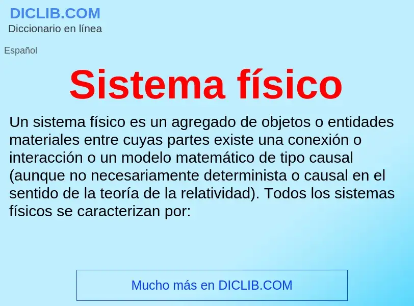 O que é Sistema físico - definição, significado, conceito