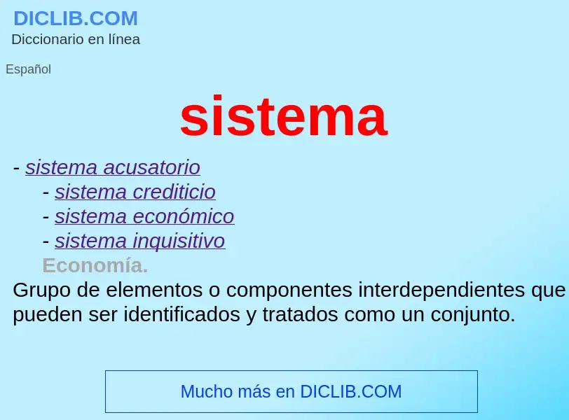 What is sistema - meaning and definition