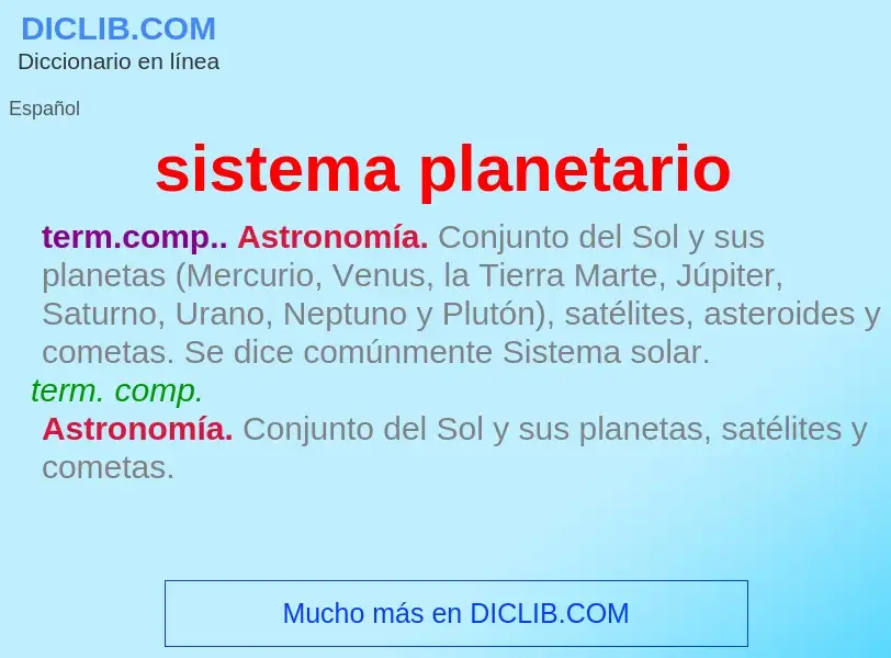 Что такое sistema planetario - определение