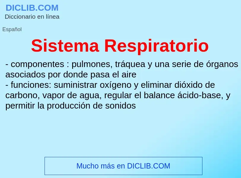 ¿Qué es Sistema Respiratorio? - significado y definición