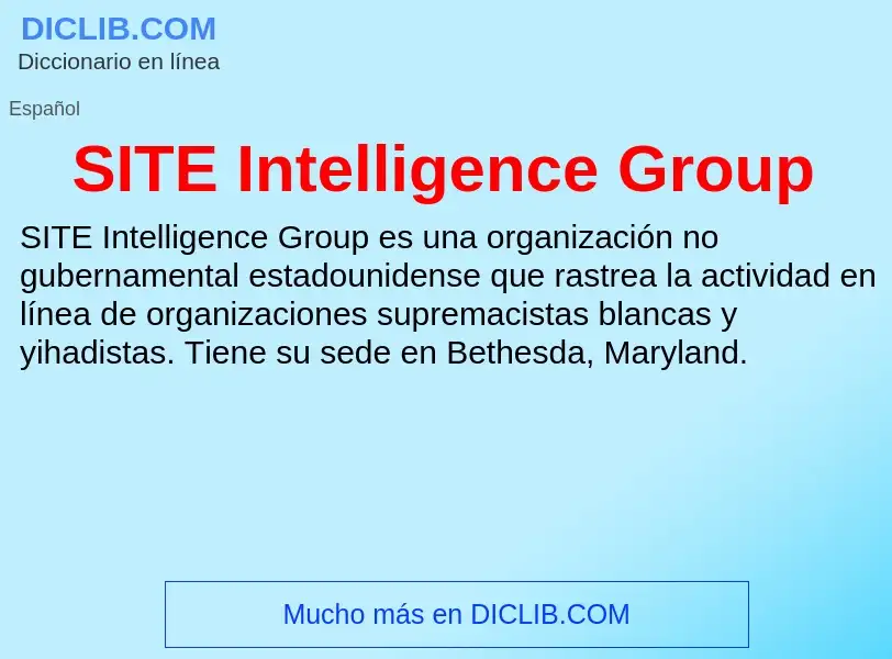 Что такое SITE Intelligence Group - определение