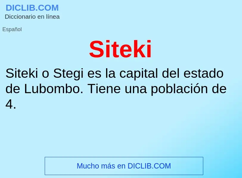 ¿Qué es Siteki? - significado y definición