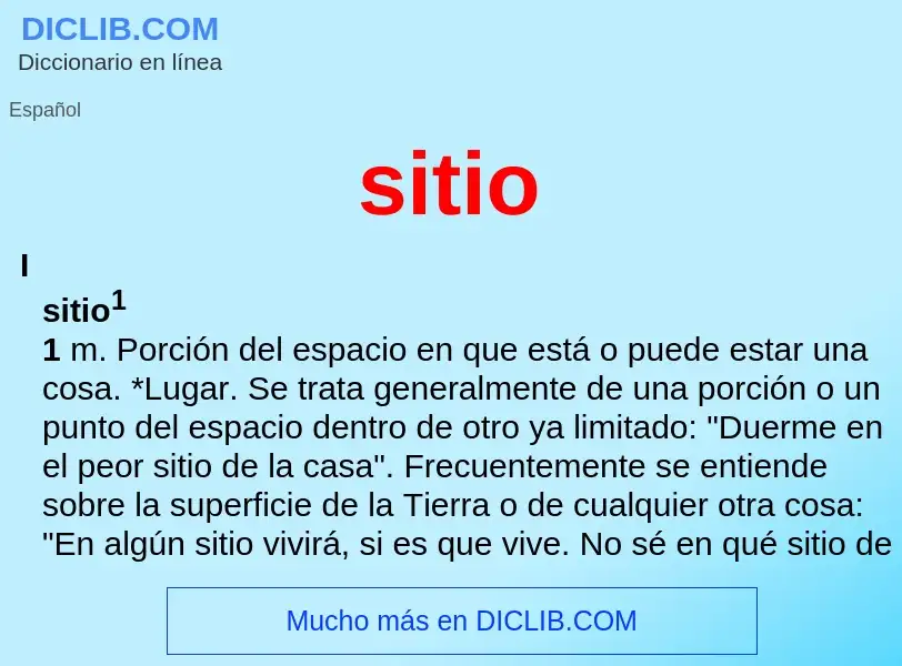 ¿Qué es sitio? - significado y definición