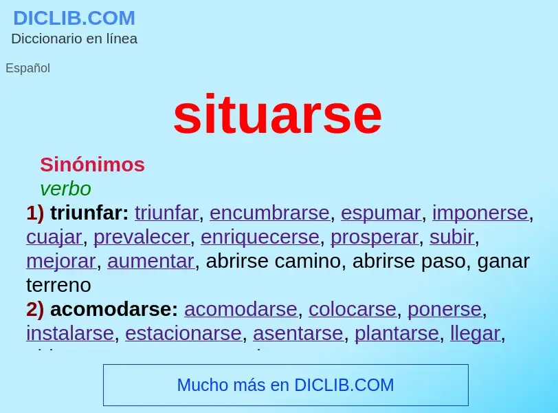 What is situarse - definition