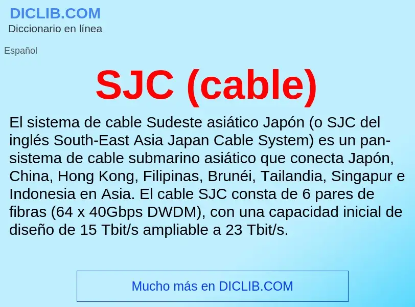 Что такое SJC (cable) - определение