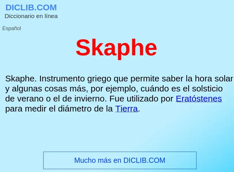 ¿Qué es Skaphe ? - significado y definición