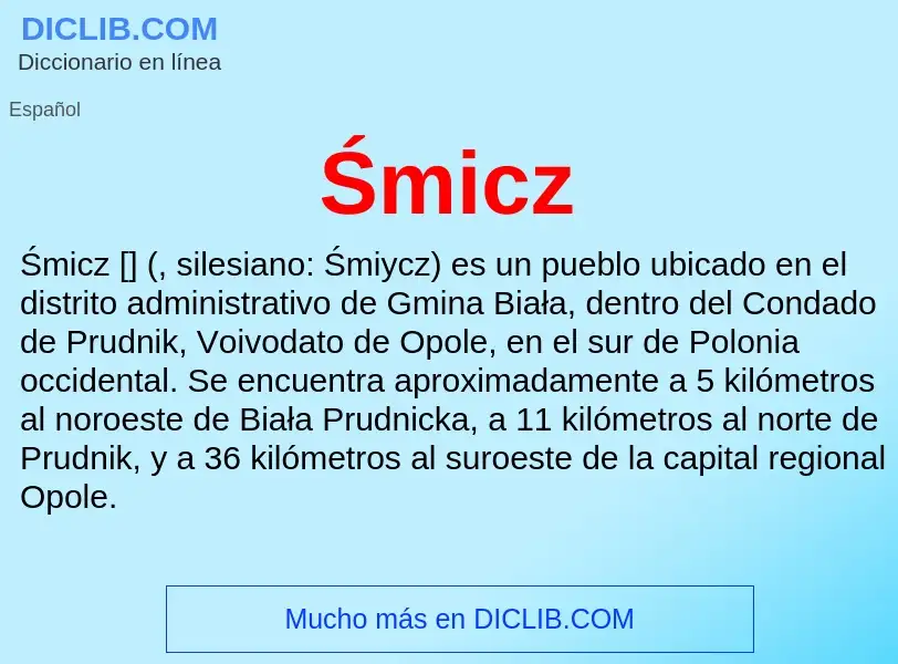 Wat is Śmicz - definition