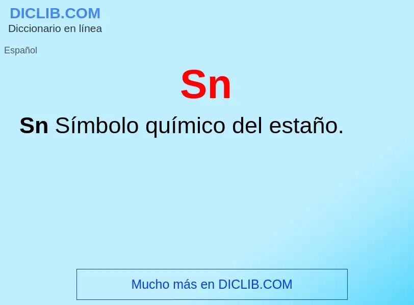 ¿Qué es Sn? - significado y definición