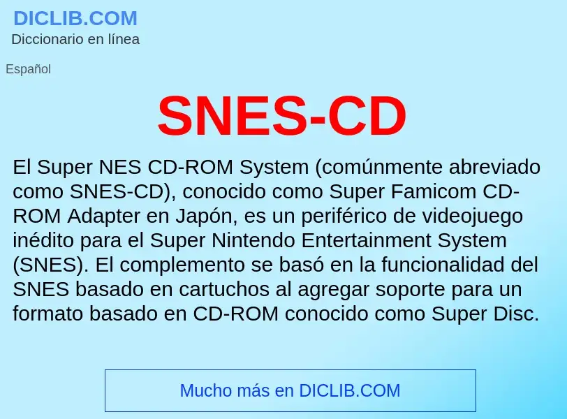 O que é SNES-CD - definição, significado, conceito