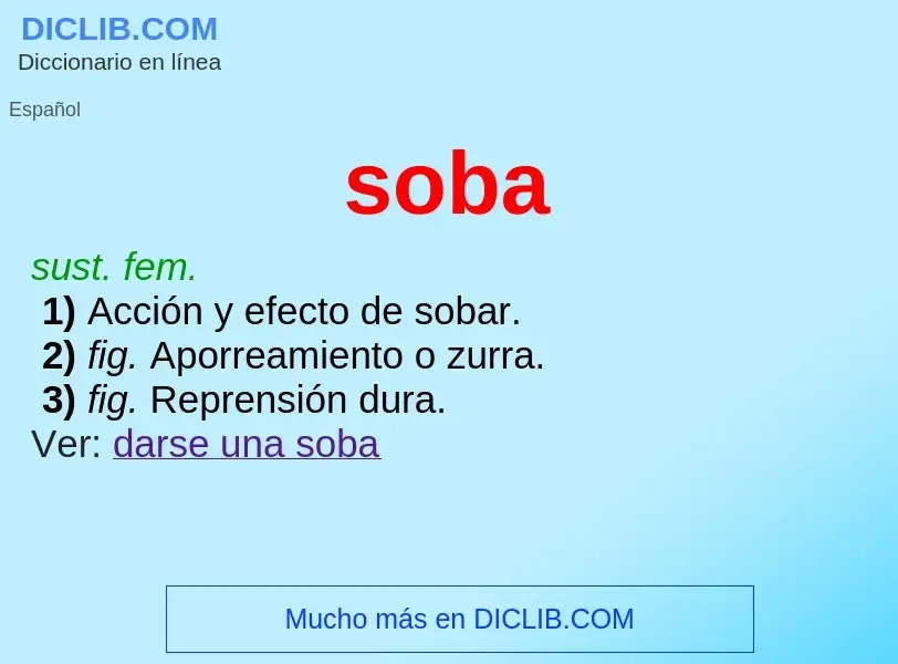 What is soba - meaning and definition