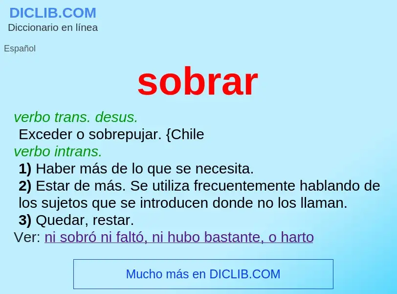 Wat is sobrar - definition