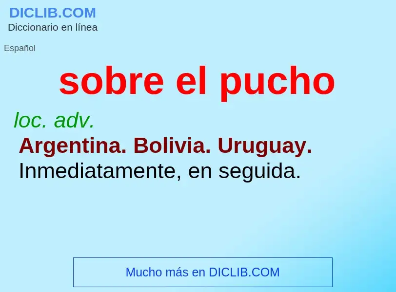 ¿Qué es sobre el pucho? - significado y definición