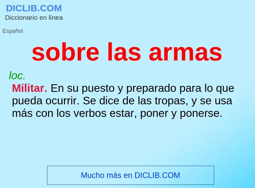 Che cos'è sobre las armas - definizione