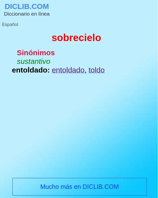 What is sobrecielo - definition