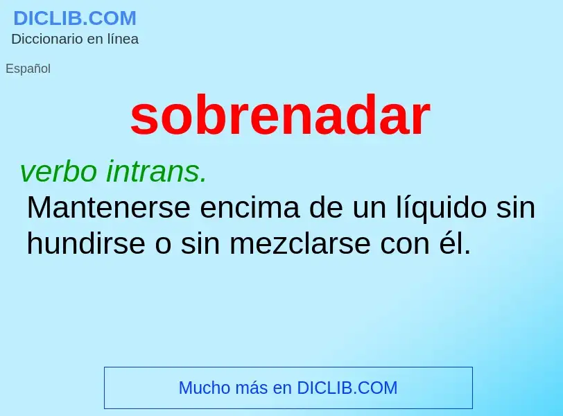 Wat is sobrenadar - definition