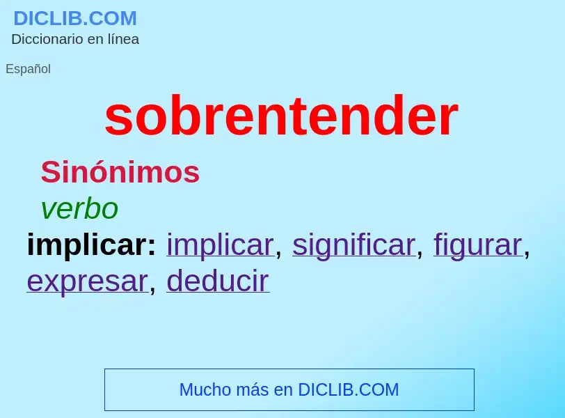 What is sobrentender - meaning and definition