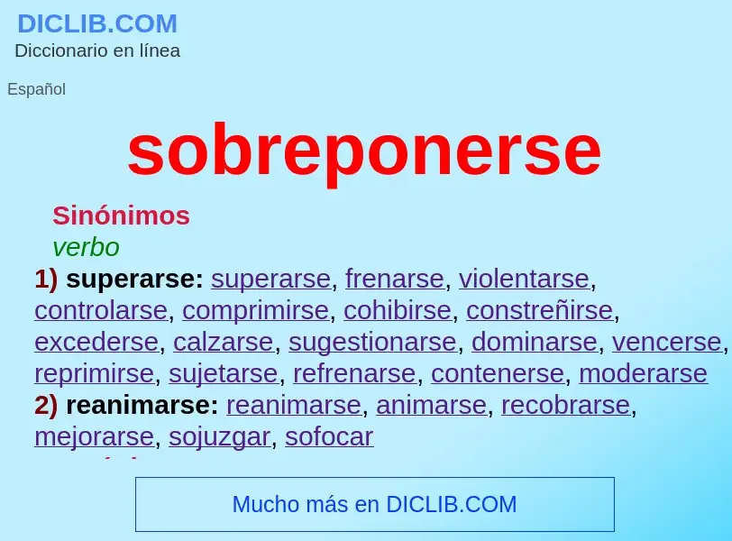 Was ist sobreponerse - Definition