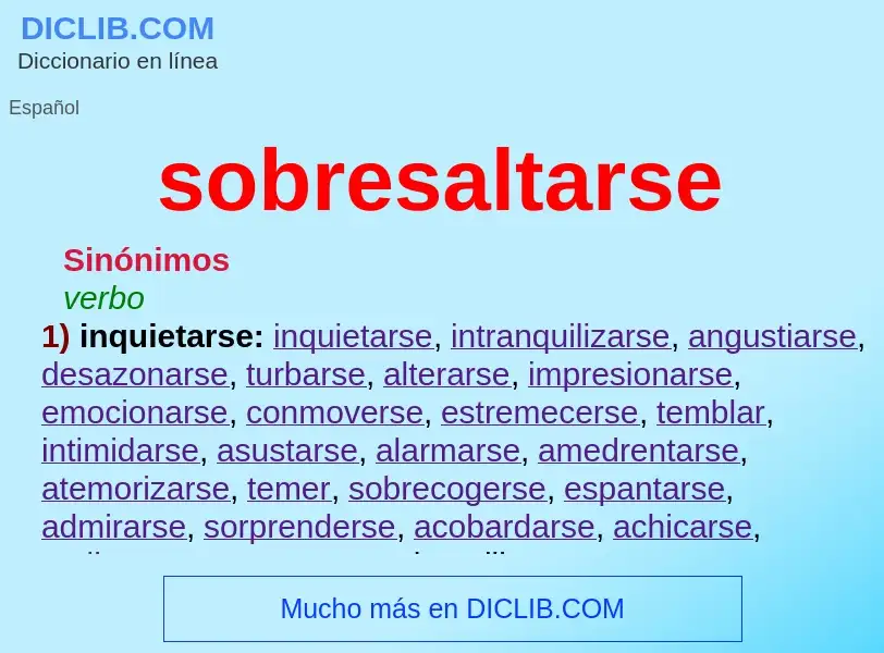 What is sobresaltarse - definition