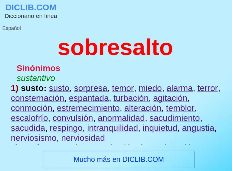 ¿Qué es sobresalto? - significado y definición