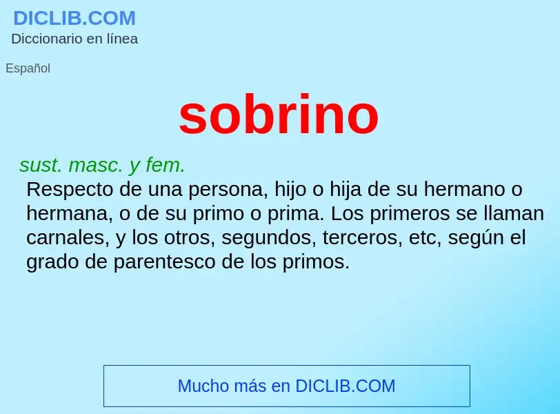 What is sobrino - meaning and definition