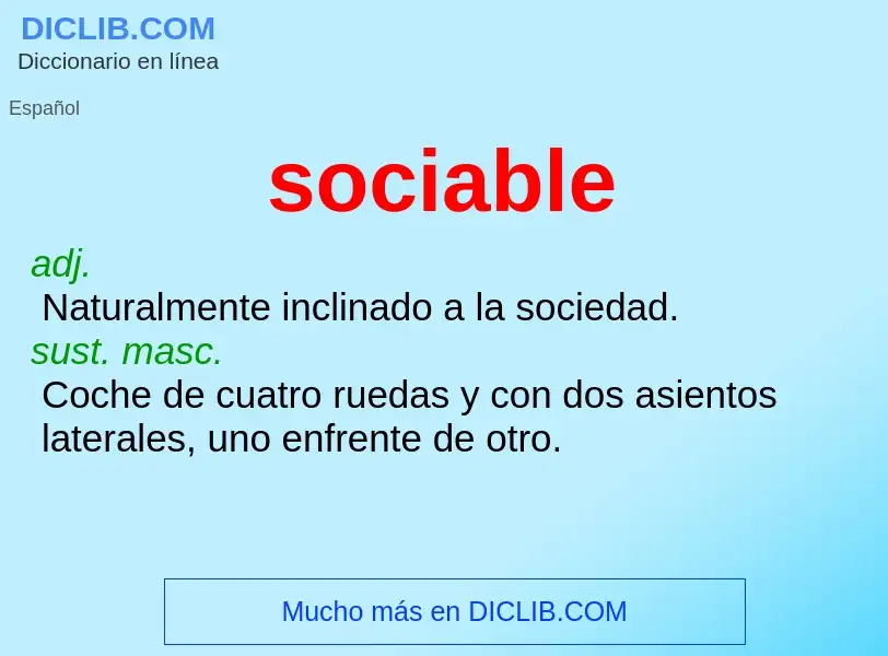 What is sociable - definition