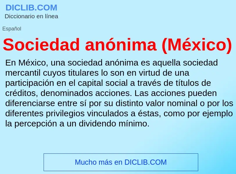 What is Sociedad anónima (México) - definition