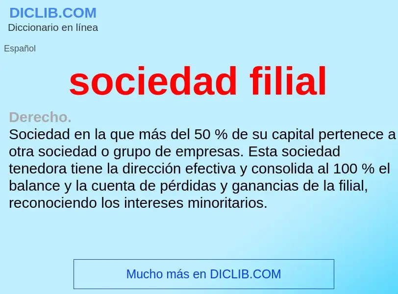 Was ist sociedad filial - Definition