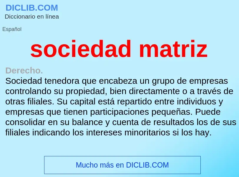 ¿Qué es sociedad matriz? - significado y definición