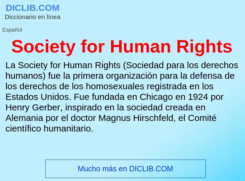 Wat is Society for Human Rights - definition