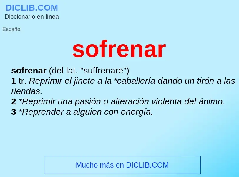 What is sofrenar - meaning and definition