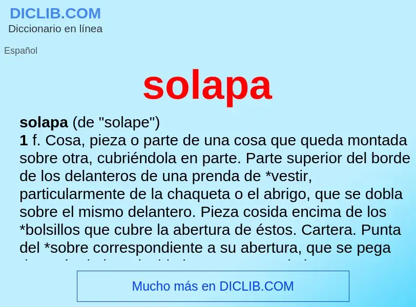 What is solapa - meaning and definition