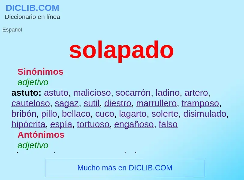 What is solapado - definition