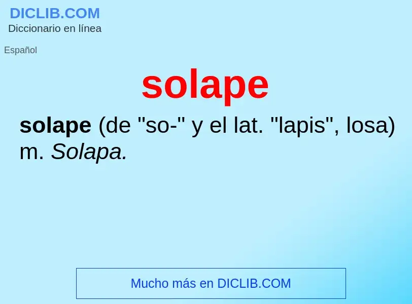 Что такое solape - определение