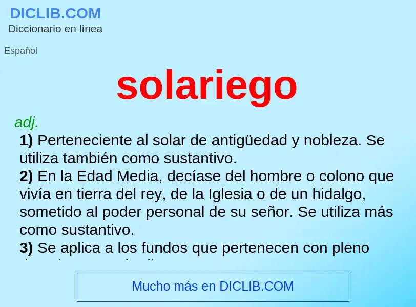 O que é solariego - definição, significado, conceito