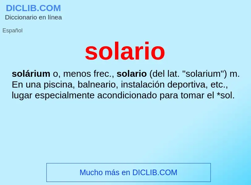 Что такое solario - определение