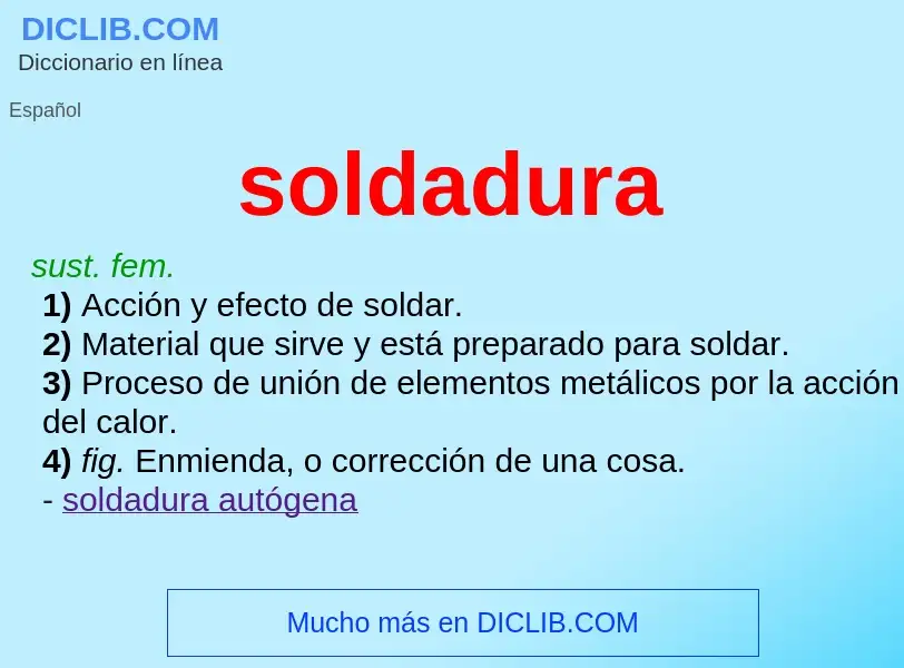 What is soldadura - meaning and definition