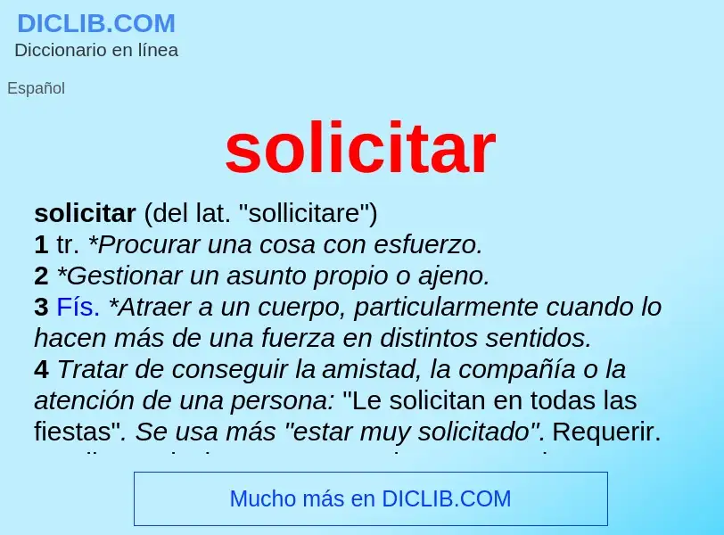 What is solicitar - meaning and definition