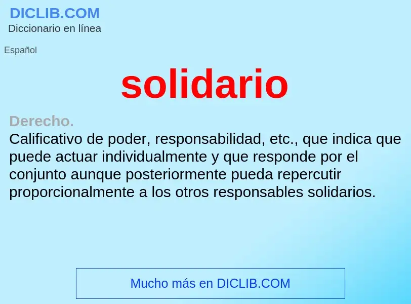 What is solidario - meaning and definition