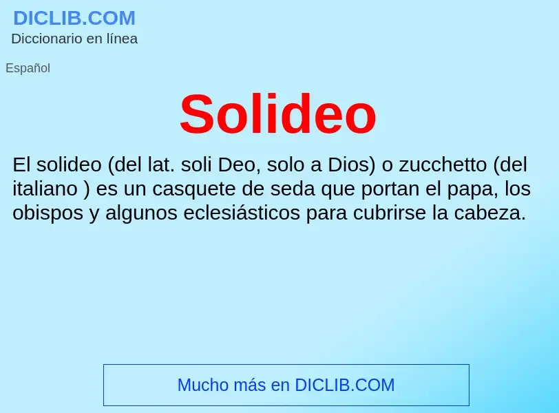 ¿Qué es Solideo? - significado y definición