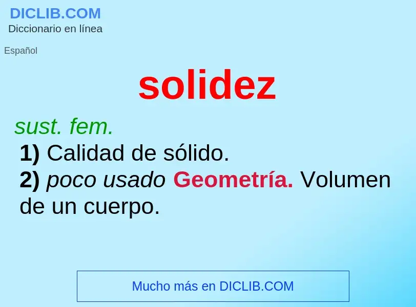 ¿Qué es solidez? - significado y definición