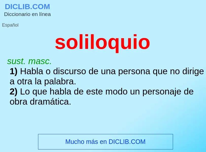 What is soliloquio - definition