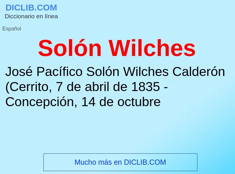 ¿Qué es Solón Wilches? - significado y definición