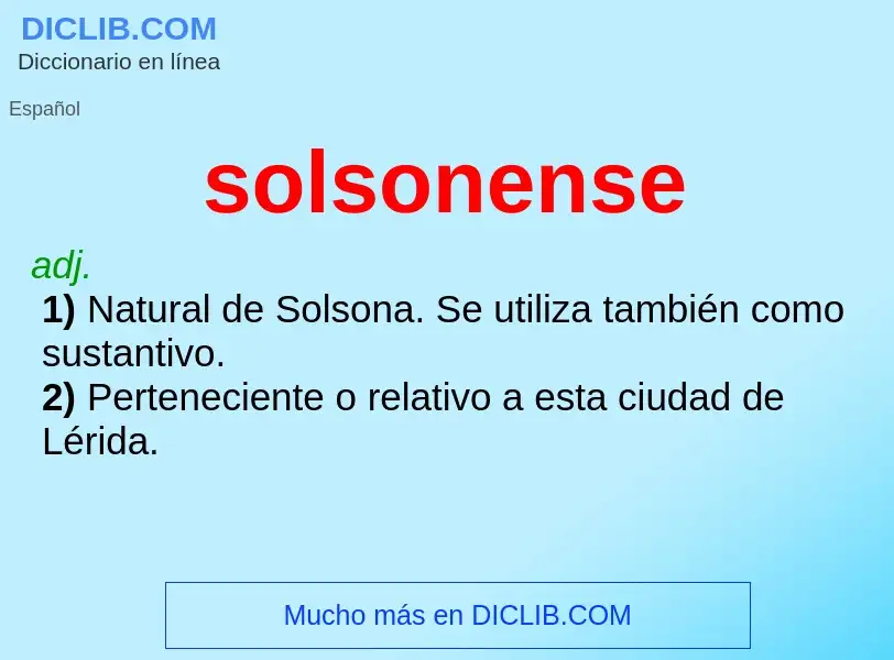 Что такое solsonense - определение