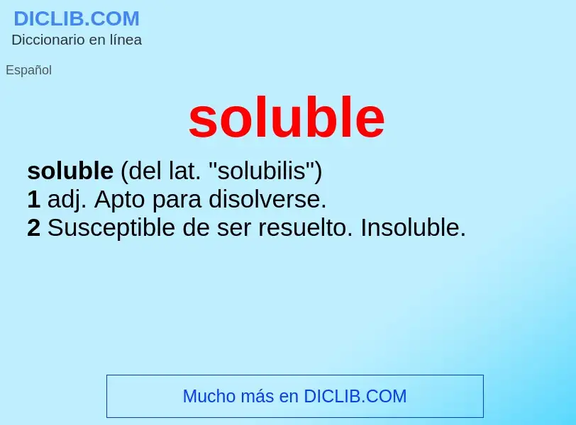 What is soluble - definition