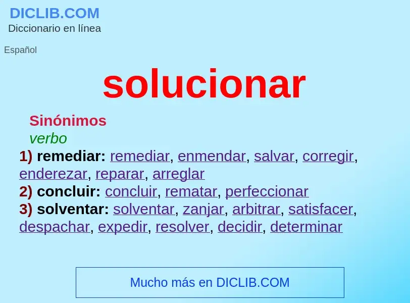 What is solucionar - definition