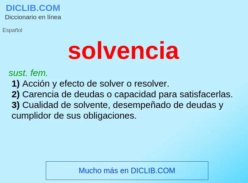 Che cos'è solvencia - definizione