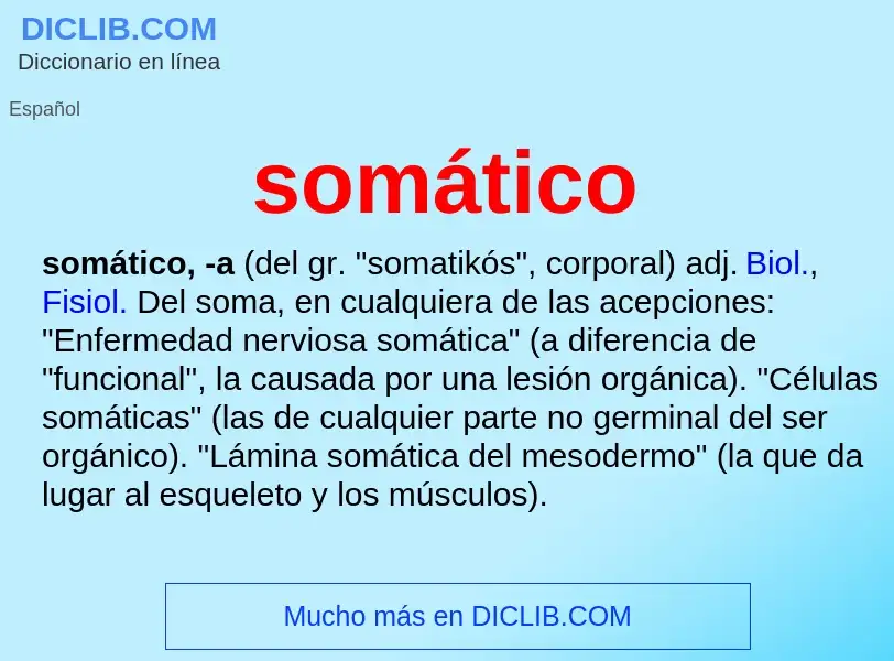 What is somático - meaning and definition