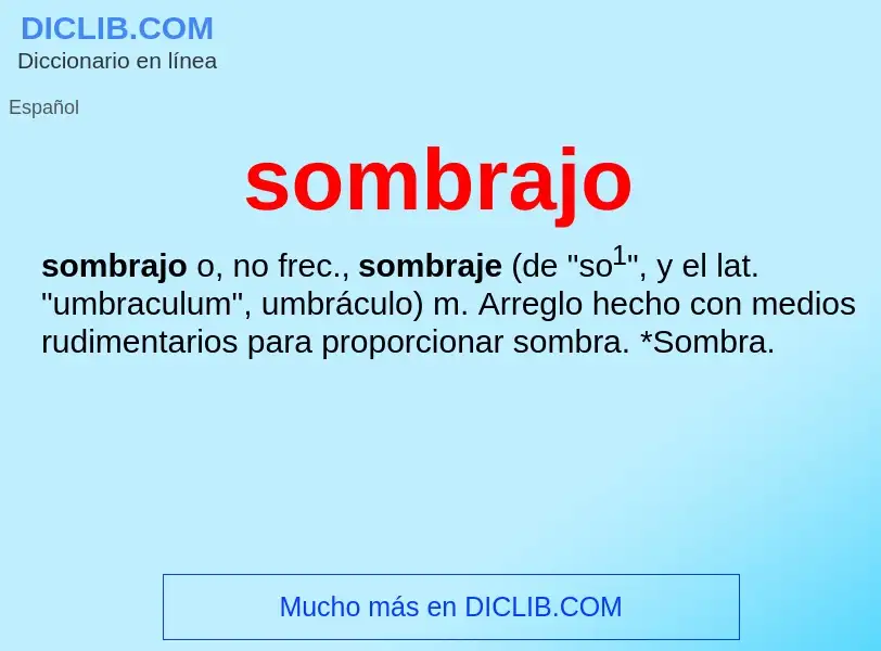 Wat is sombrajo - definition