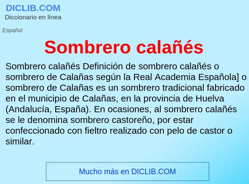 What is Sombrero calañés - definition